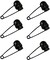 6PCS Heavy Duty Black Kilt Pins – Skull Head Safety Pins for Blankets, Sweaters & Skirts